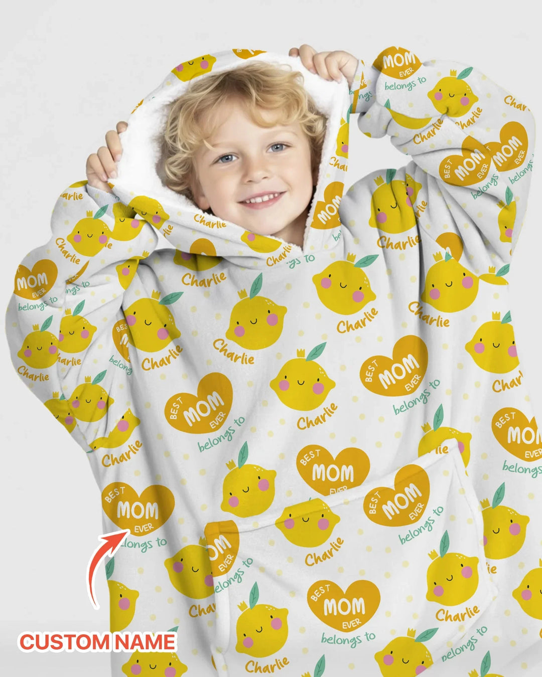 Benutzerdefinierter Name „Beste Mama aller Zeiten“ gehört zu Bambus-Deckenhoodie