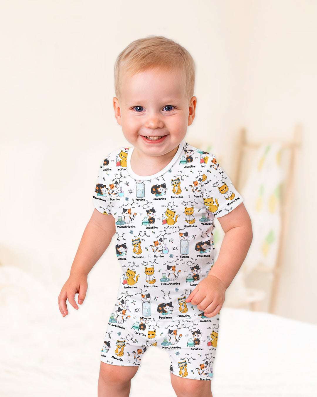Conjunto de Pijama de Dos Piezas de Bambú con Mangas Cortas y Pantalones Cortos