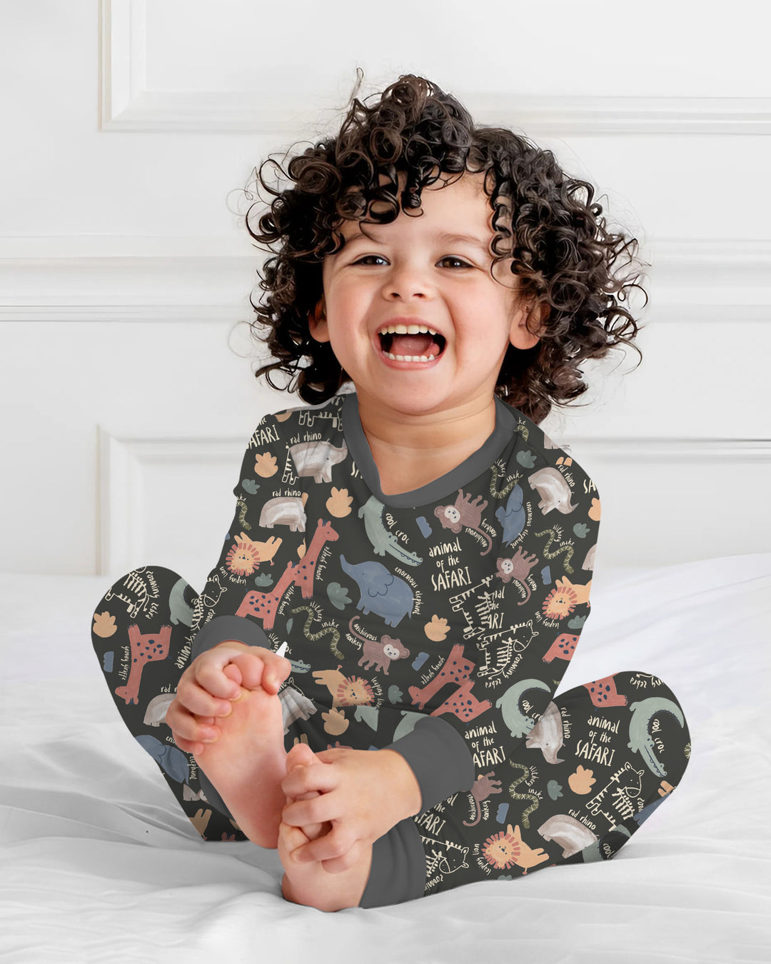 Funny African Animals Two Piece Long Sleeve Pajama Set