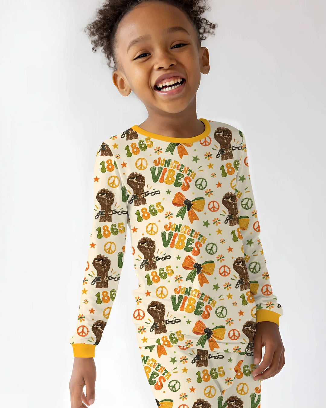 Juneteenth Vibes Vintage Bamboo Two Piece Long Sleeve Pajama Set