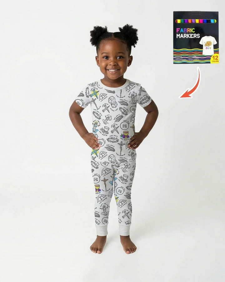 Zweiteiliges, kurzärmliges Pyjama-Set mit Marienkäfern