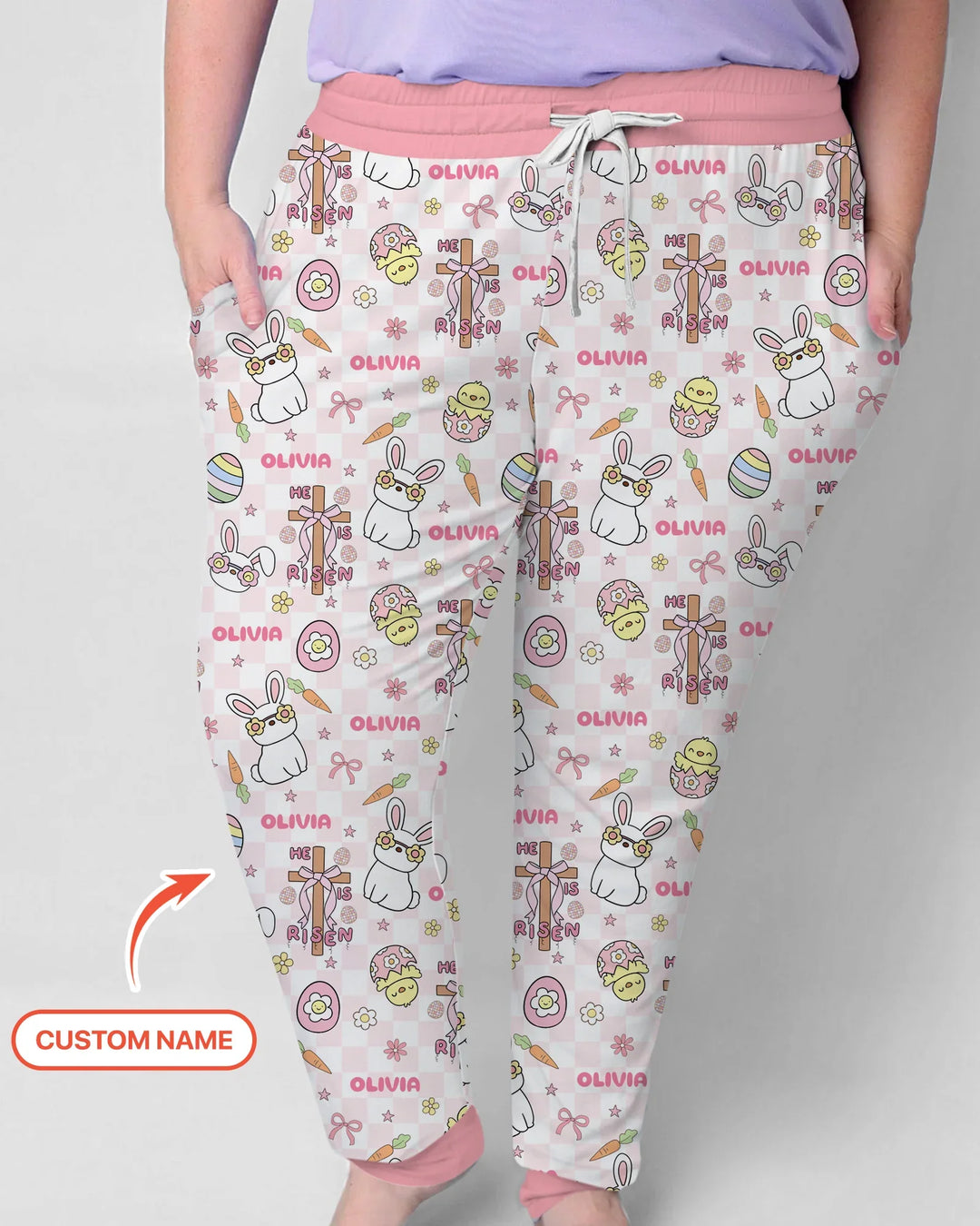 Custom Name Retro Easter Women Pajama Set