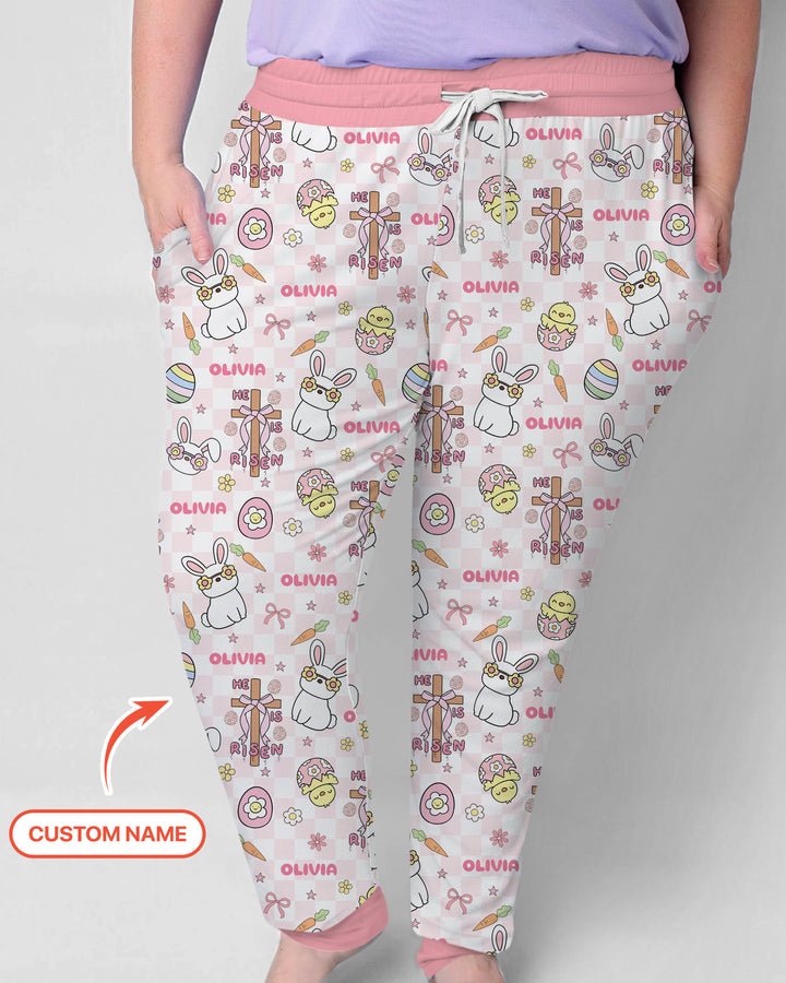 Custom Name Retro Easter Women Pajama Set
