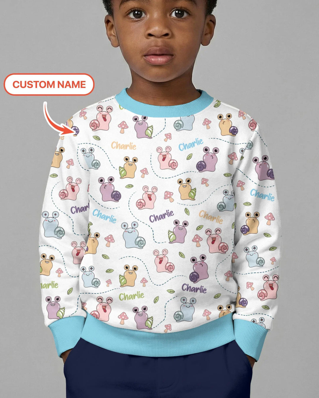 Sudadera de cuello redondo de bambú "¡Lo logré!" con nombre personalizado
