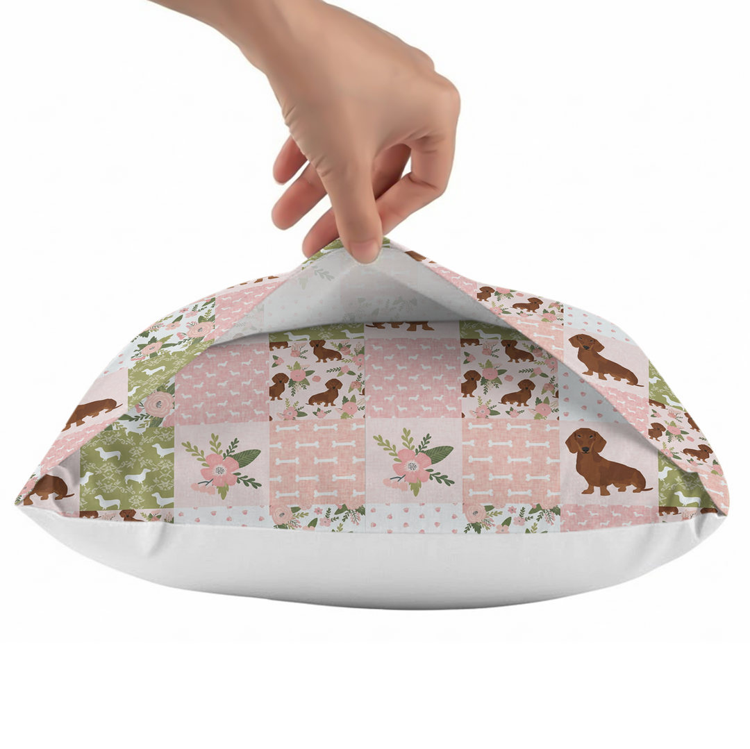 Floral Dachshund Grace Pillow Case