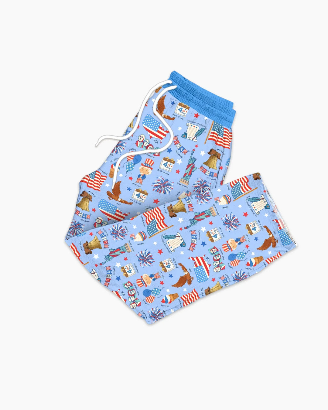 Hand Drawn Patriotic Iconic Bamboo Men's Pajama Set