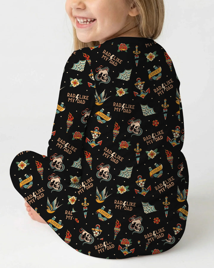 Rad Dad Society Daddy & Me Matching Bamboo Two Piece Long Sleeve Pajama Set