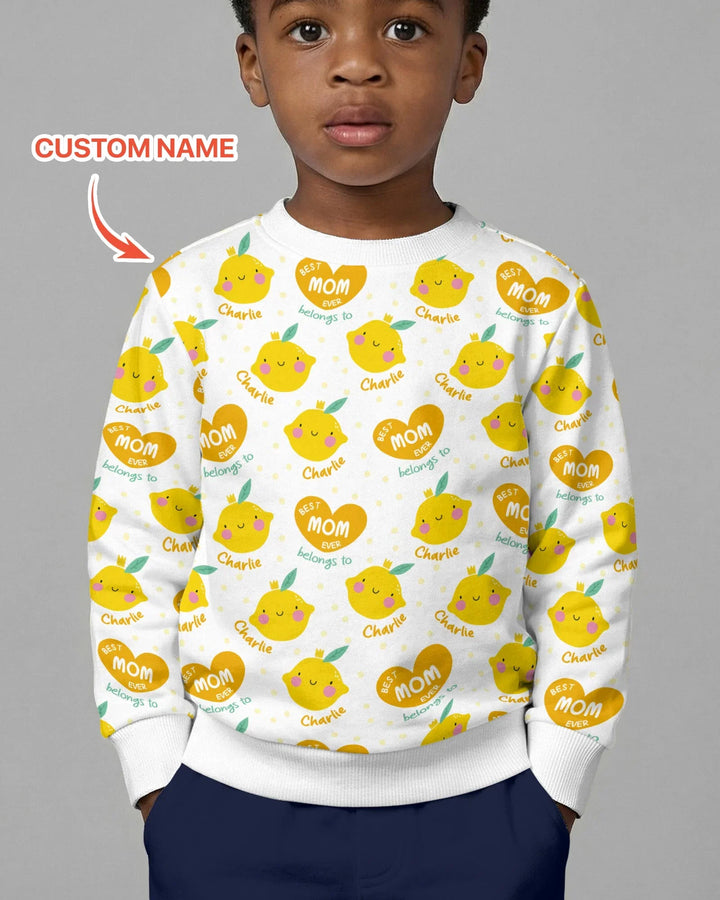 Custom Name Best Mom Ever Belongs to Bamboo Crewneck Sweatshirt