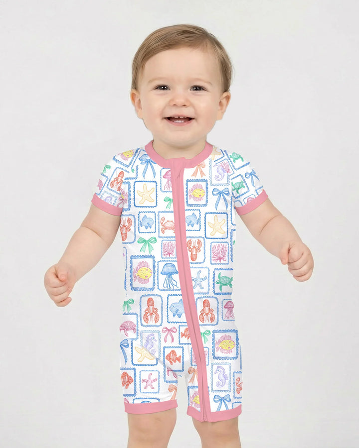 Coastal Treasures Family Matching Bamboo Shorty Zippy