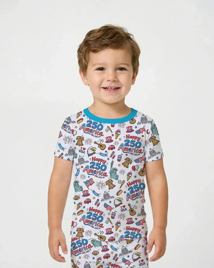 Zweiteiliges, kurzärmliges Pyjama-Set mit Marienkäfern