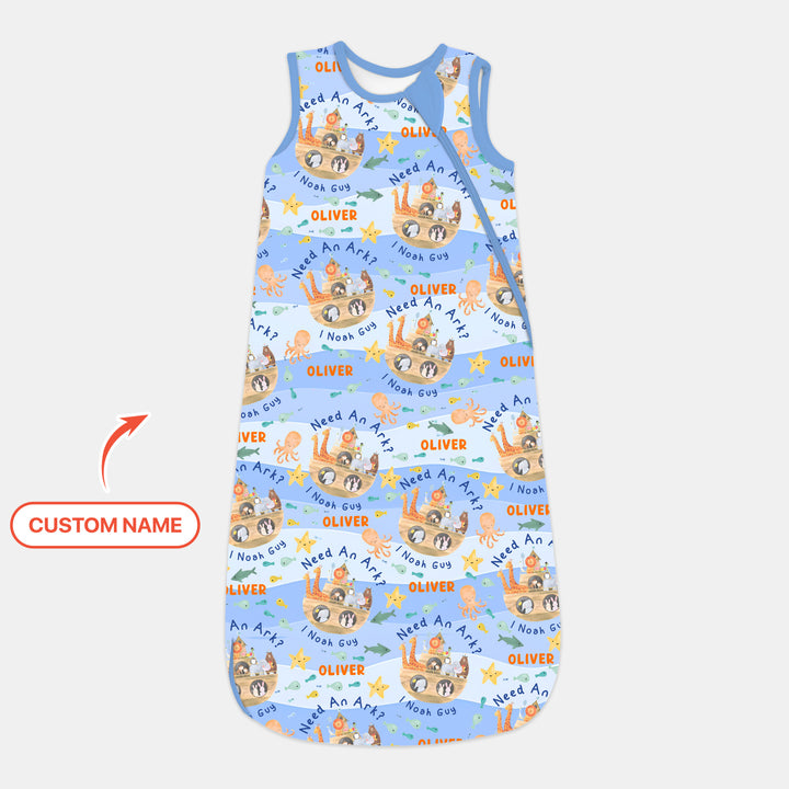 Noah’s Ark Custom Name Boy Sleep Bag
