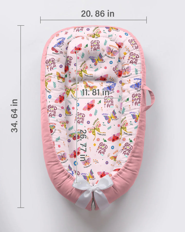 God says I am Butterfly Bamboo Baby Nest Bed