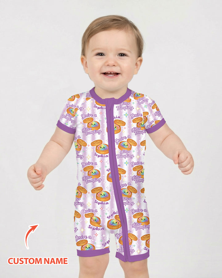 Personalized You're Glitter Dumpling Bamboo Shorty Zippy