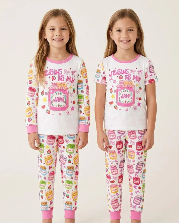 Preppy Summer Jesus Is My Jam Bamboo Two Piece Short Sleeve Pajama Set