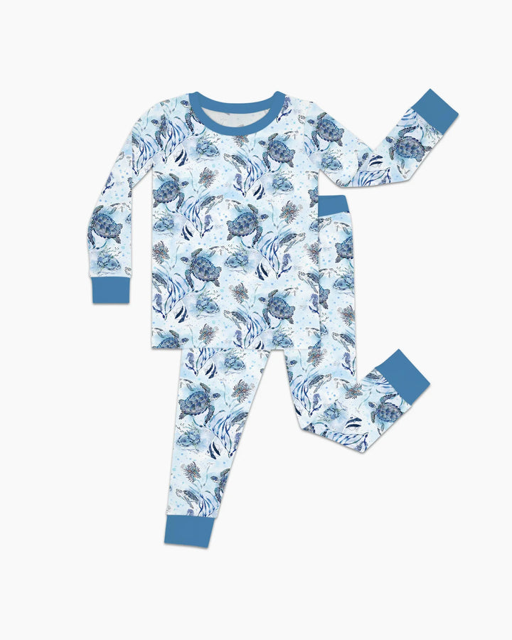 Little Turtles Family Matching Bamboo Two Piece Long Sleeve Pajama Set