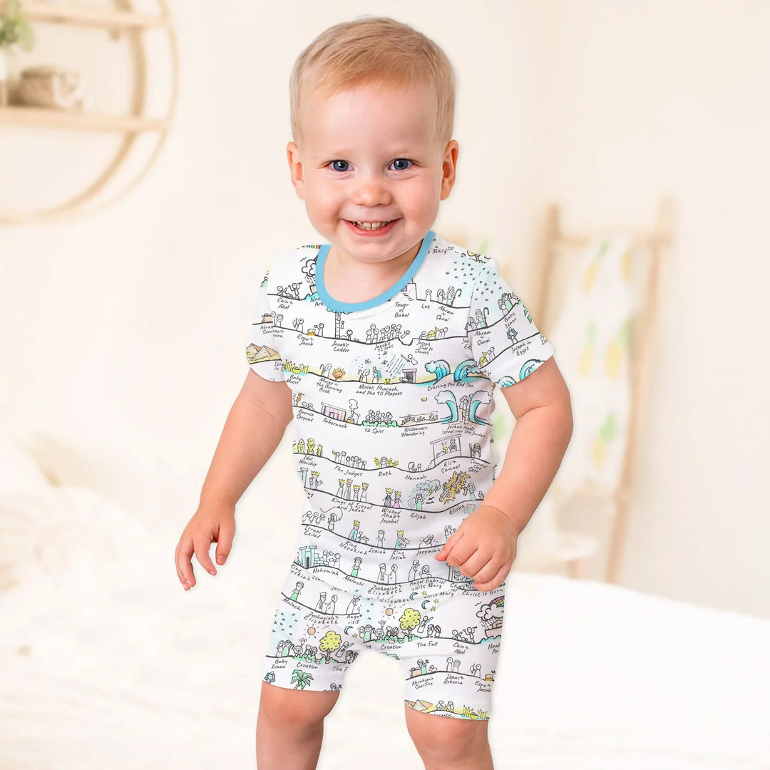 Template Zweiteiliges Pyjama-Set mit kurzen Ärmeln und Shorts