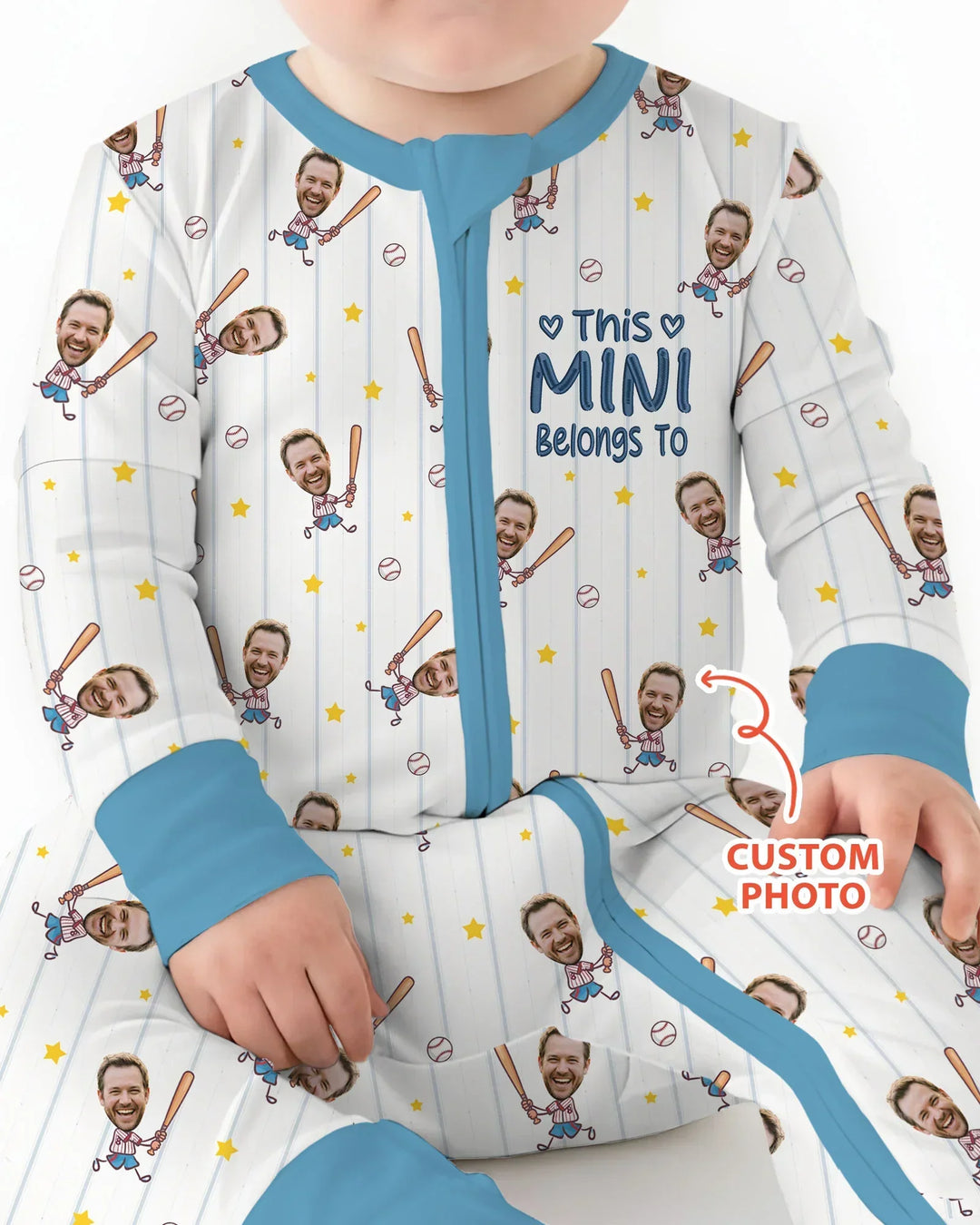 Embroidered Custom Dad And Mini Face  Bamboo Convertible Zippy