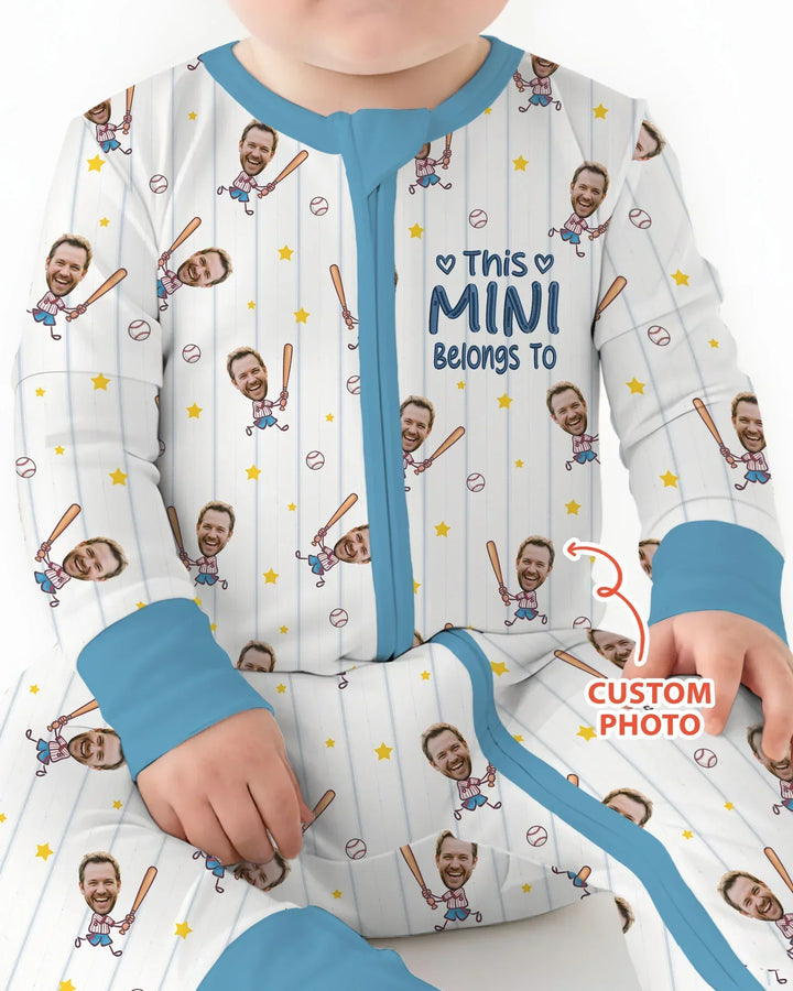 Embroidered Custom Dad And Mini Face  Bamboo Convertible Zippy