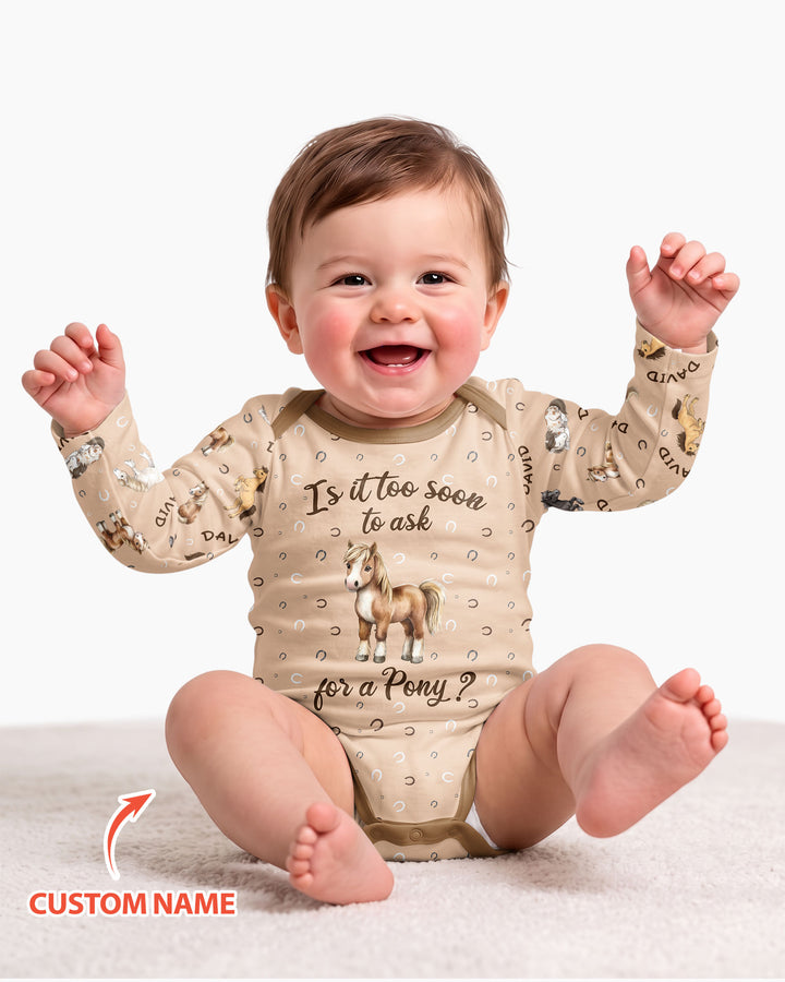 Custom Name Is It Too Soon to Ask for a Pony Bamboo Bodysuit
