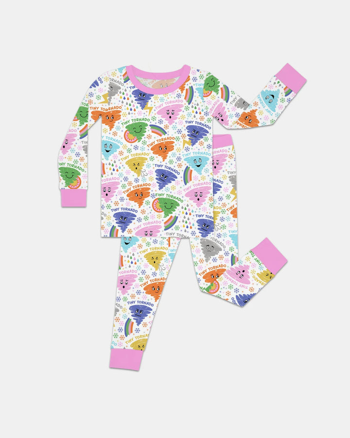 Zweiteiliges Langarm-Pyjama-Set mit Sommerfrüchten