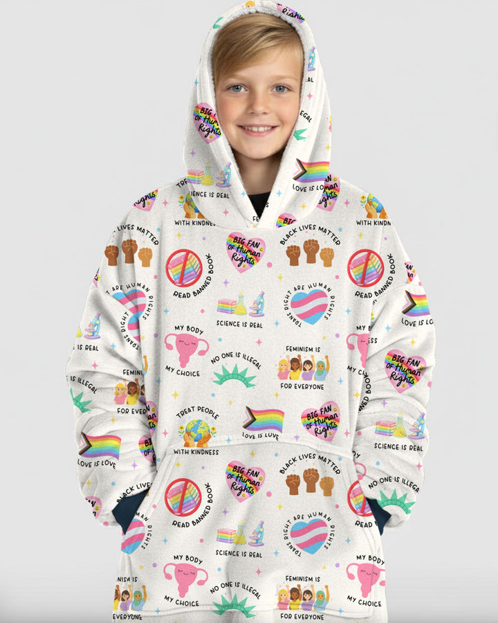 Big Fan Of Human Rights Family Matching Wearable Blanket Hoodie