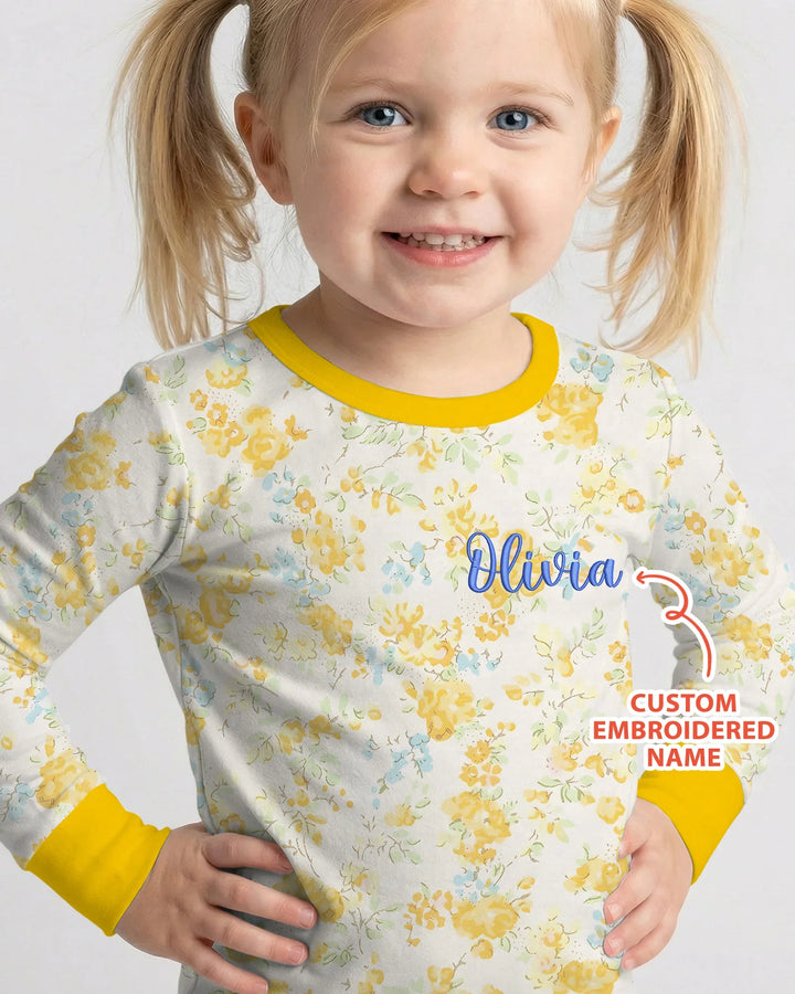 Zweiteiliges Langarm-Pyjama-Set mit Sommerfrüchten