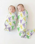 Mardi Gras Crawfish Family Matching Bamboo Swaddle Blanket