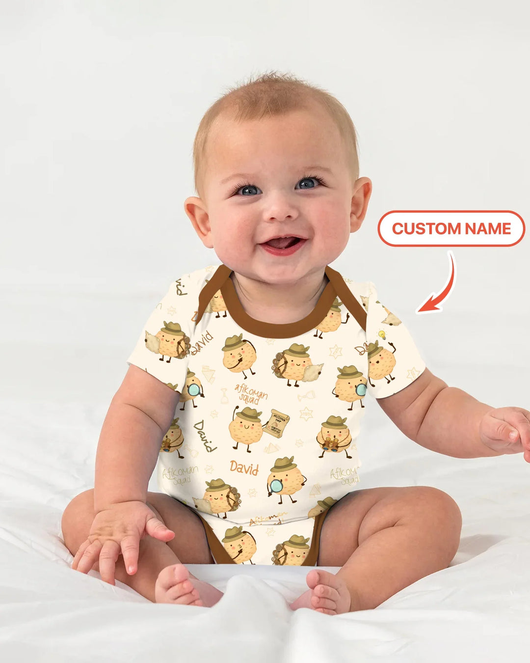 Body de bambú con nombre personalizado para Pésaj Afikoman