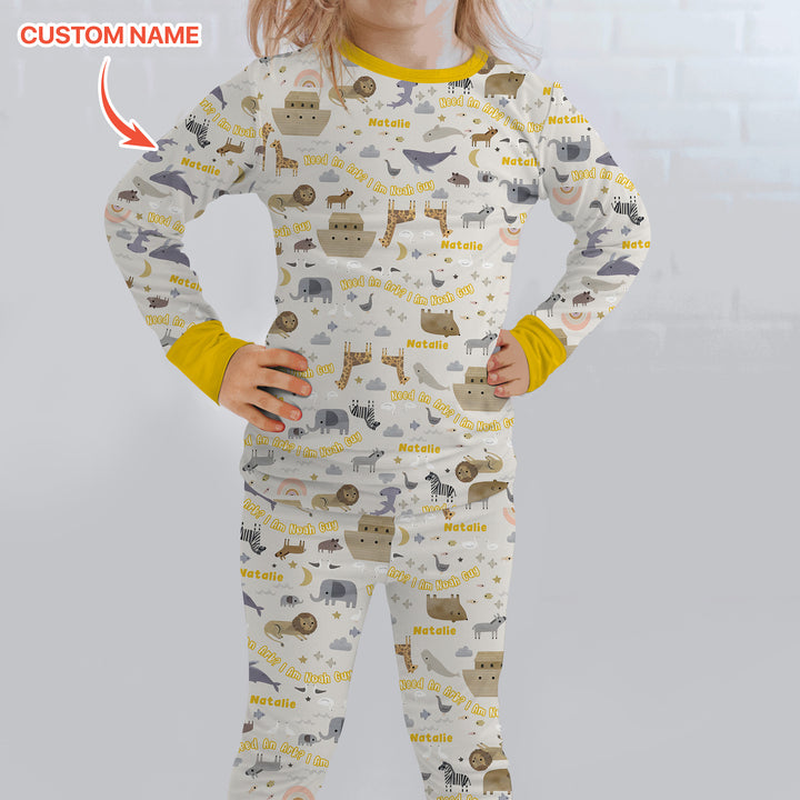 Need An Ark? I Noah Guy Custom Name Two Piece Long Sleeve Pajama Set