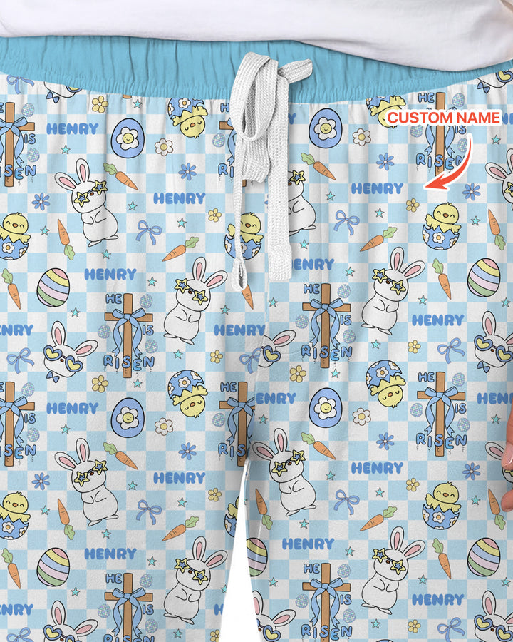 Custom Name Retro Easter Men's Pajama Set