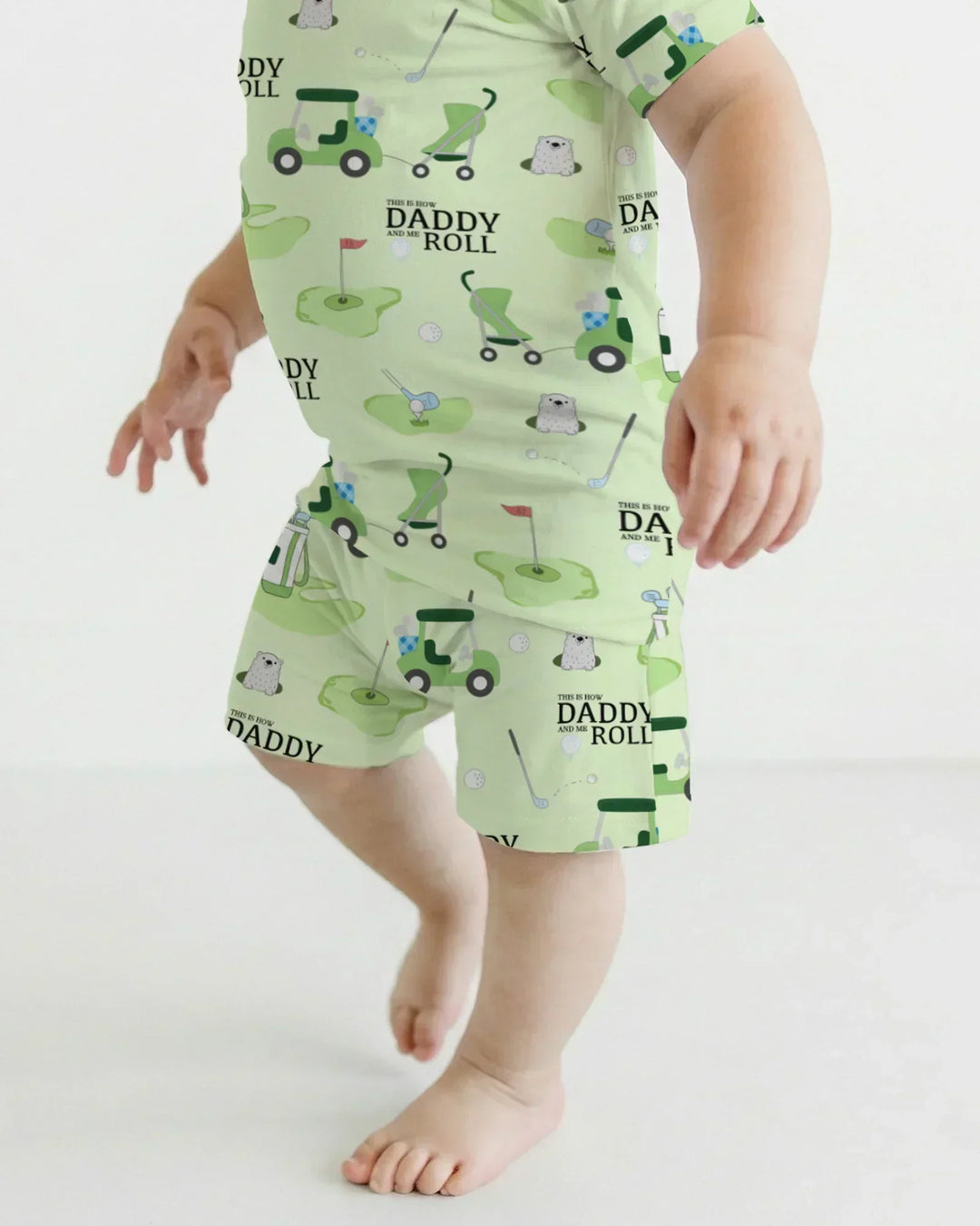Daddy Golf Team Two Piece Short Sleeve Shorts Pajama Set
