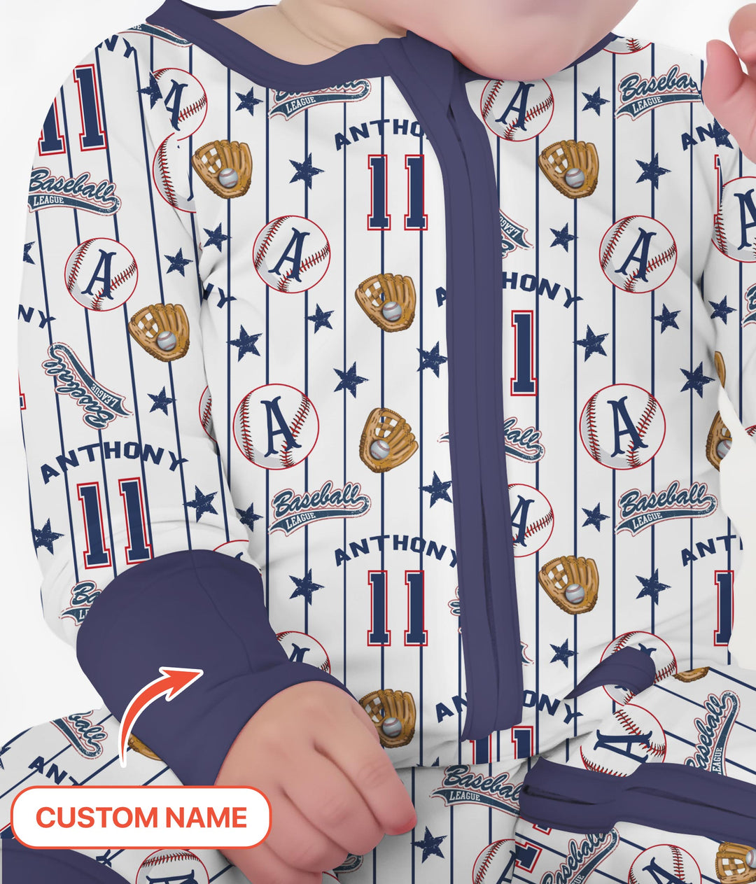 Custom Name Baseball Time Convertible Zippy