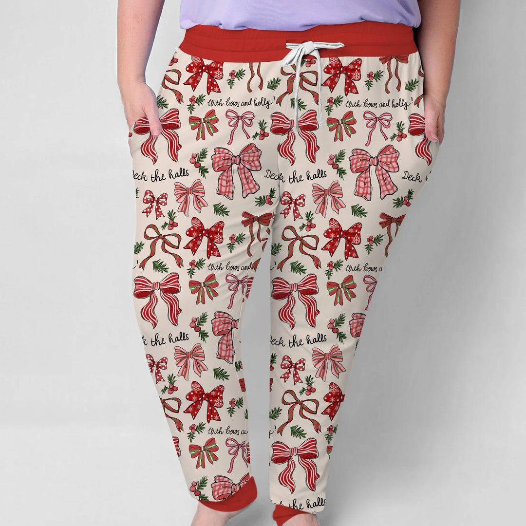Coquette Christmas Bows Women Pajama Set