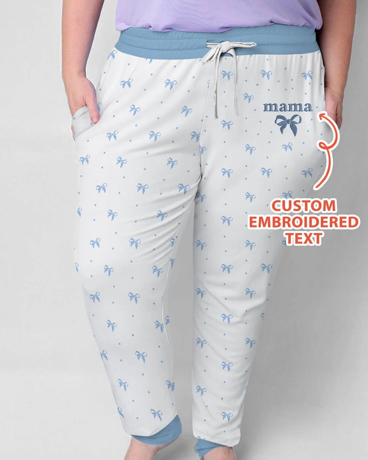 Custom Embroidered Name Mommy and Girls Matching Bamboo Women Pajama Set