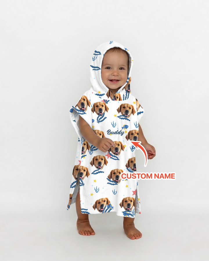 Custom Photo We All Need Vitamin Sea Bamboo Swim Poncho