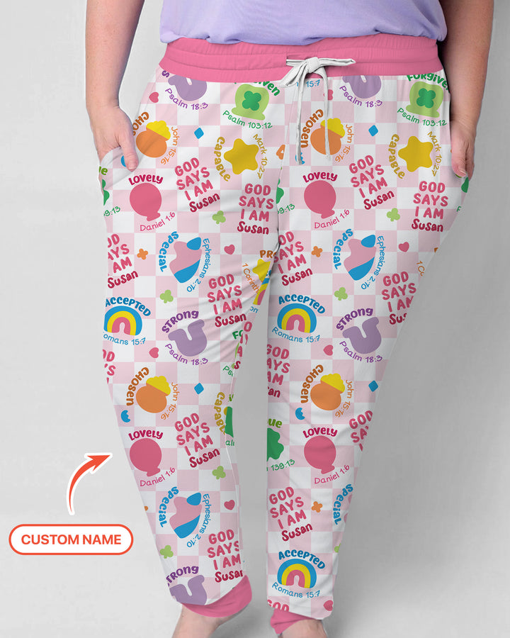 God Says I Am St. Patrick’s Day Custom Name Family Matching Women Pajama Set