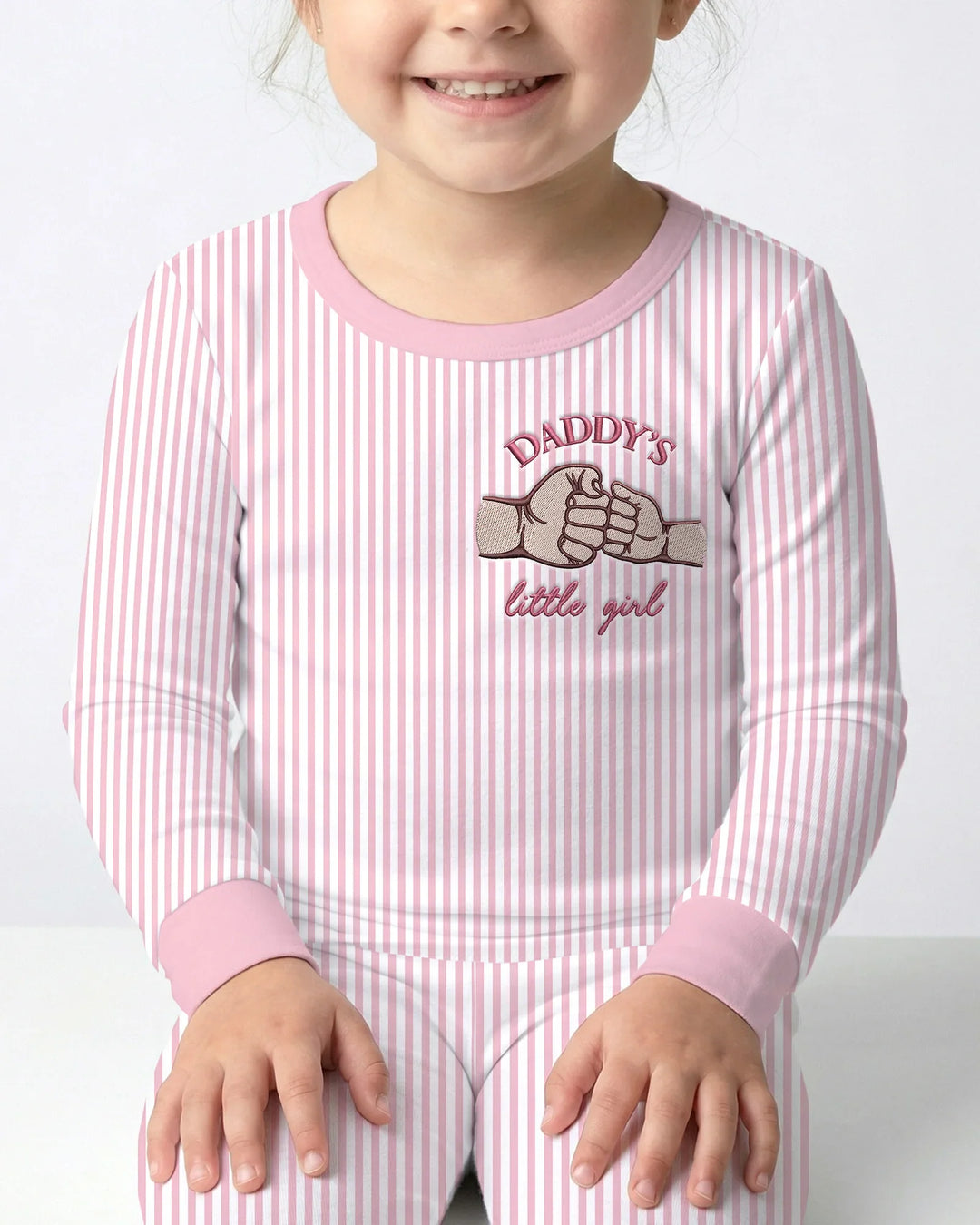 Embroidered Daddy's Little  Bamboo Two Piece Long Sleeve Pajama Set