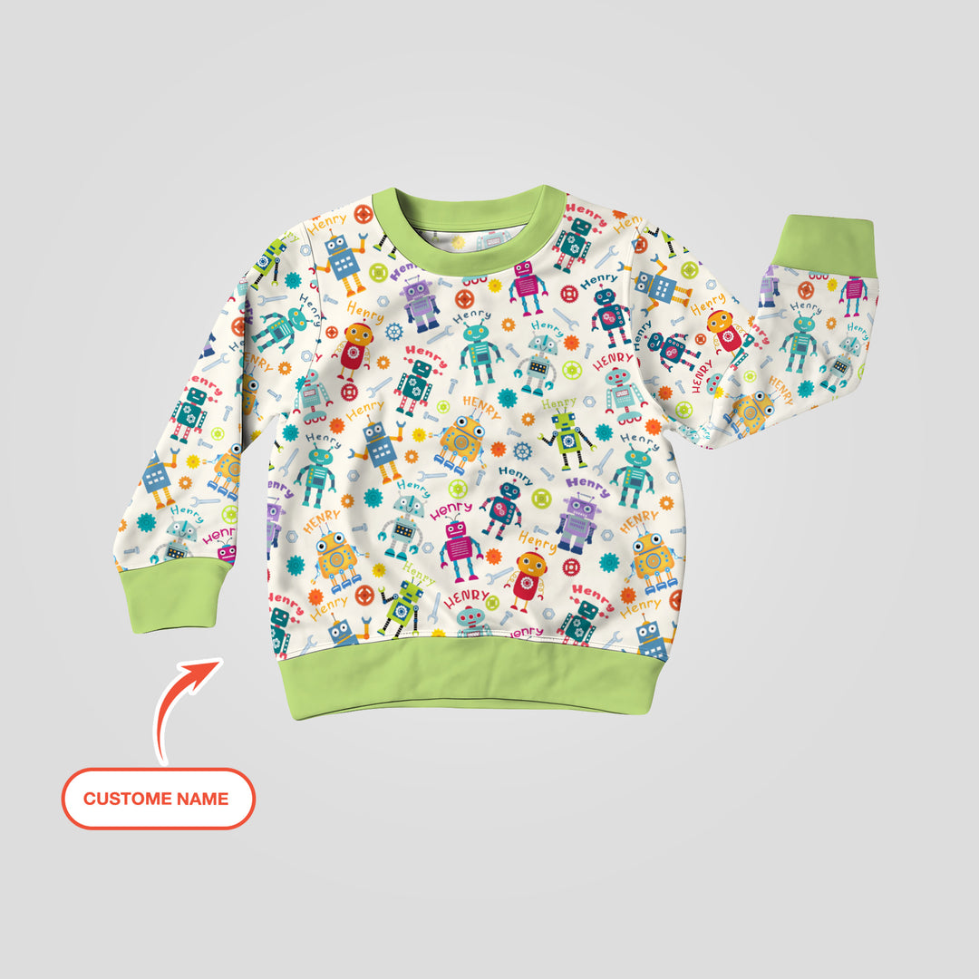 Robo Buddy Squad Custom Name Crewneck Sweatshirt