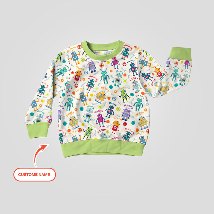 Robo Buddy Squad Custom Name Crewneck Sweatshirt