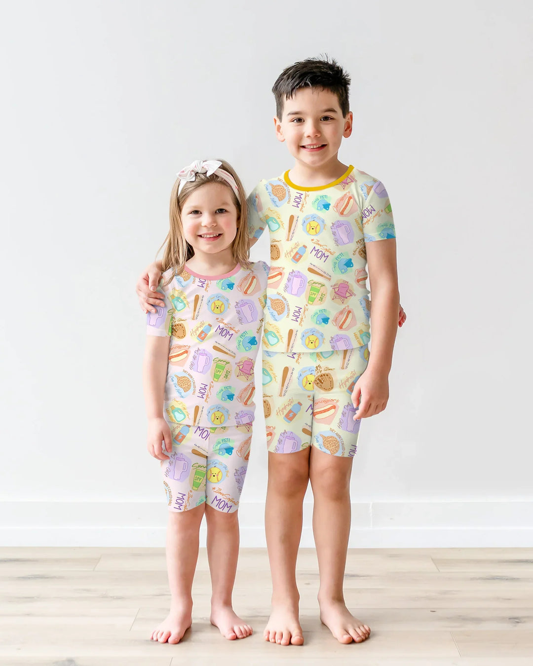 SoftBall Mom Saves The Days Two Piece Short Sleeve Shorts Pajama Set
