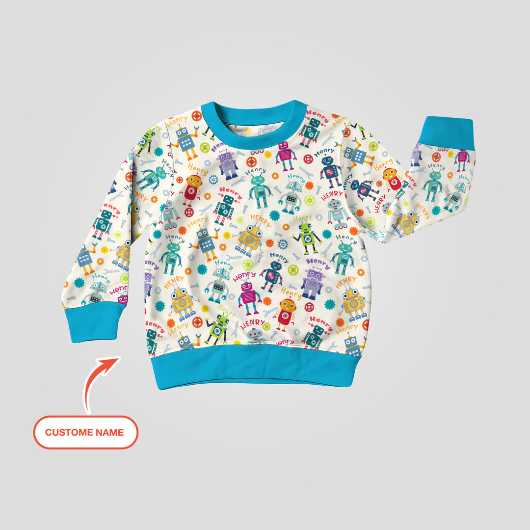Robo Buddy Squad Custom Name Crewneck Sweatshirt