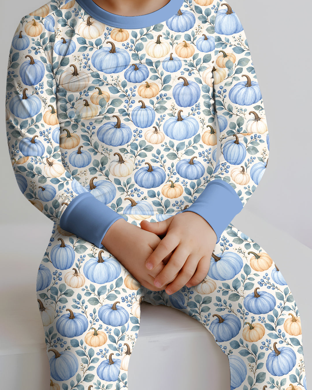 Pumpkin Cozy Fall Bamboo Two Piece Long Sleeve Pajama Set