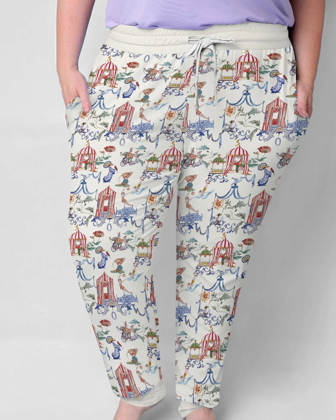 Vintage Lousiana Circus Toile Family Matching Bamboo Women Pajama Set