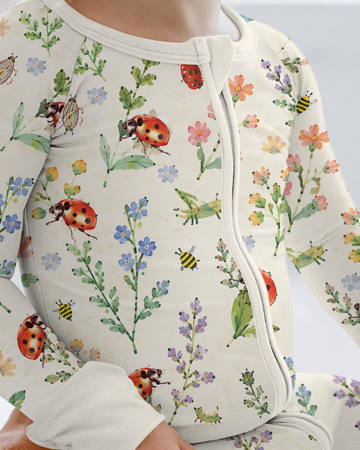 Ladybug Floral Wild Flower Vintage Bamboo Convertible Zippy