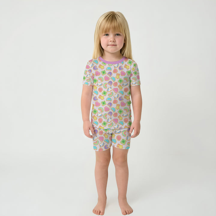Lucky Marshmallow Cookies Two Piece Short Sleeve Shorts Pajama Set
