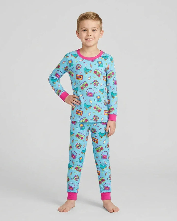 Zweiteiliges Langarm-Pyjama-Set mit Sommerfrüchten