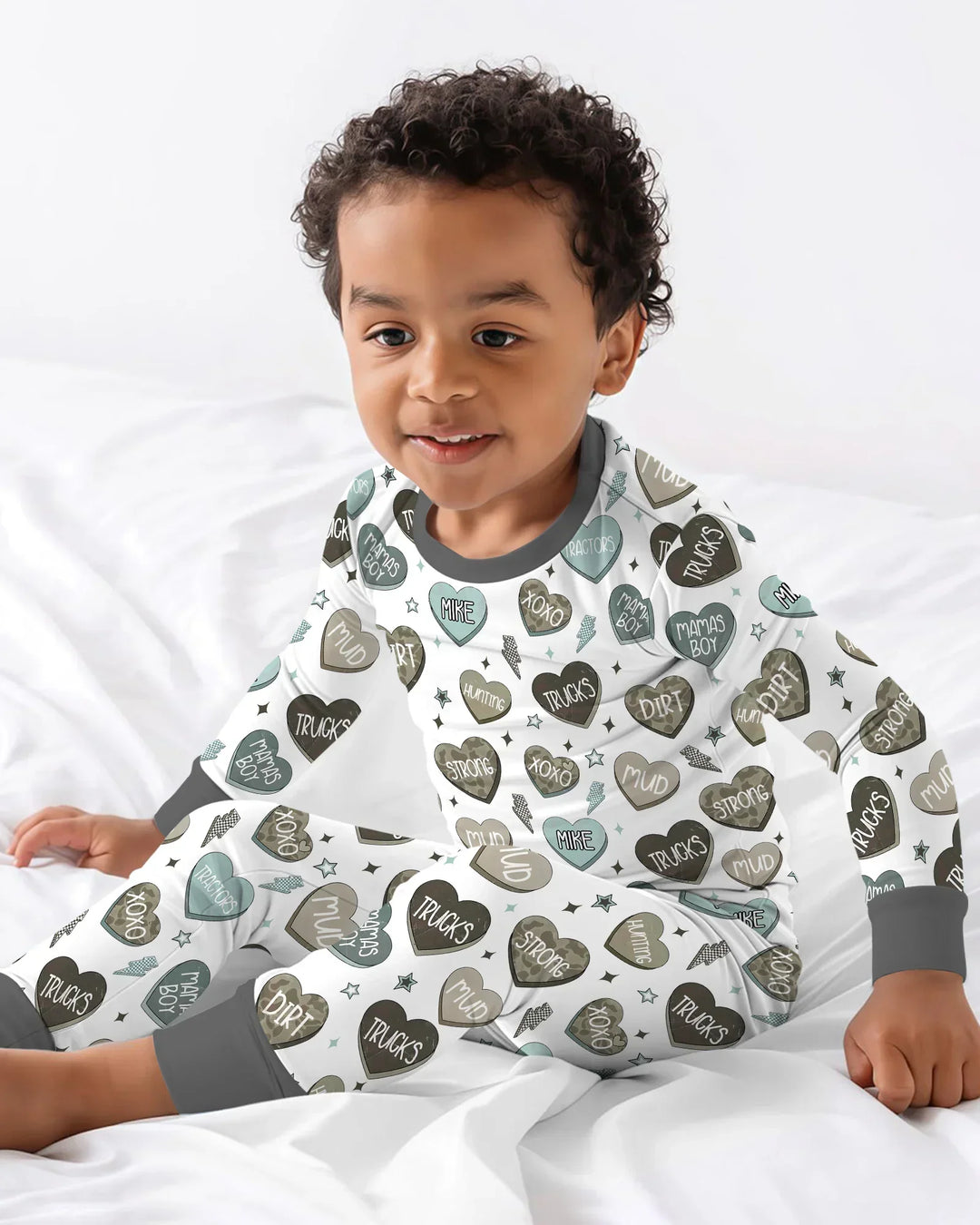 Zweiteiliges Langarm-Pyjama-Set mit Sommerfrüchten