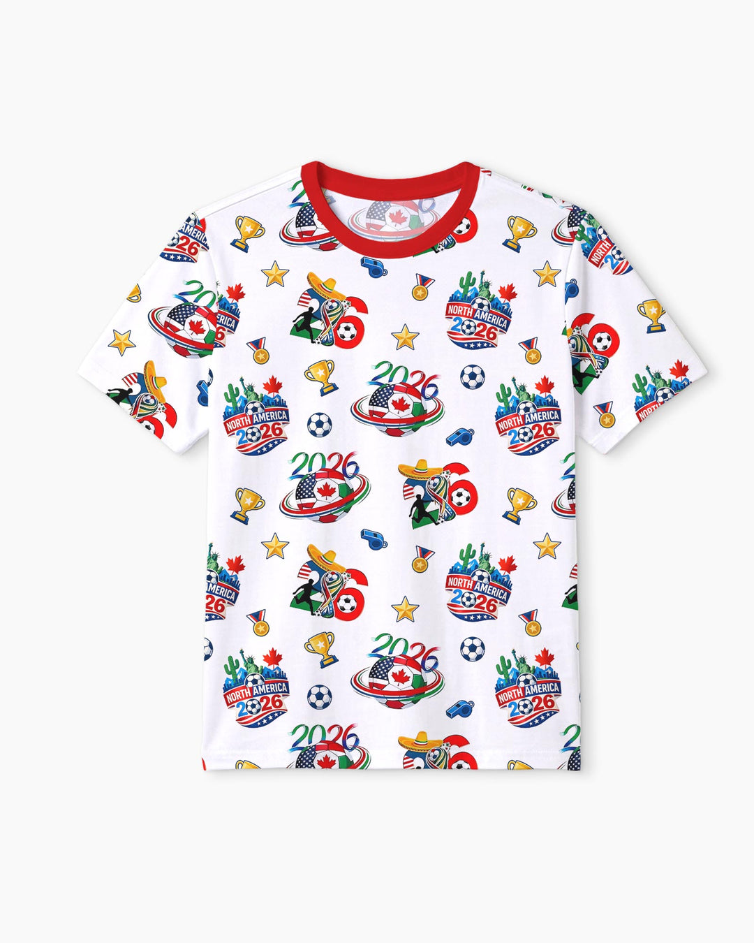 World Soccer North America 2026 Family Matching Bamboo Men Short Sleeve Short Pajama Set