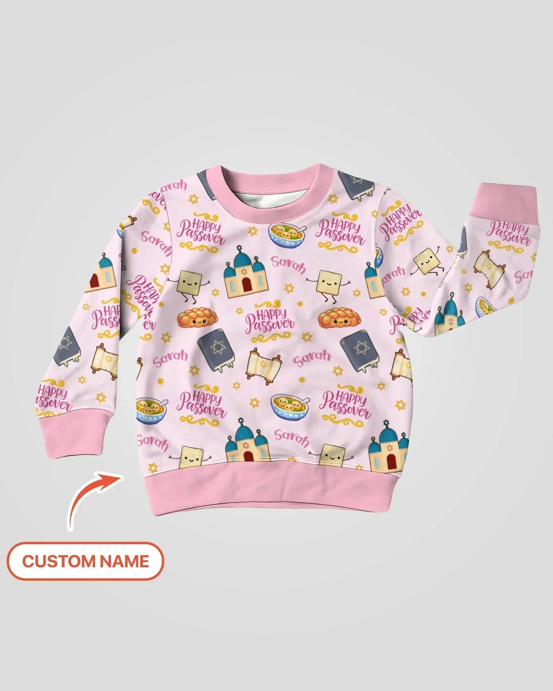 Custom name "Pesach Sameach" Bamboo Crewneck Sweatshirt