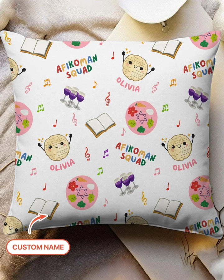 Custom Name Passover Afikoman Squad Pillow Case